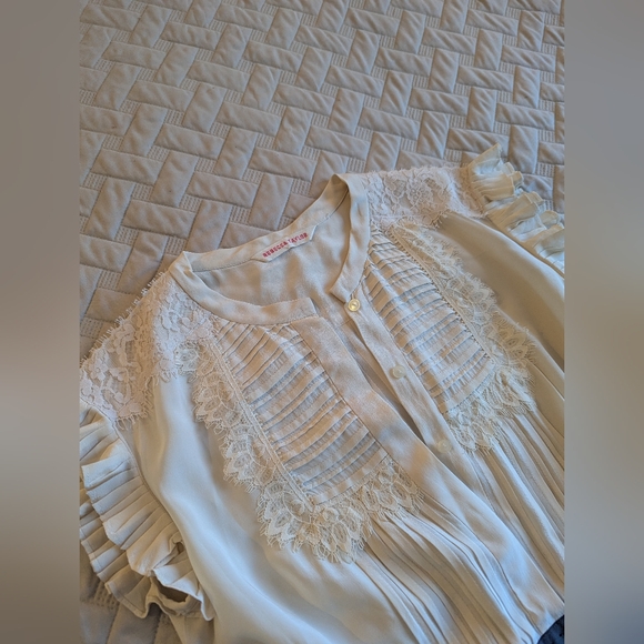 Rebecca Taylor Ivory Lace Victorian Secretary Sheath Career Dress sz 2 - Picture 4 of 16